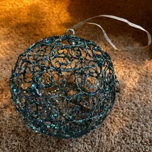 Oversize Sparkling Blue Holiday Ornament